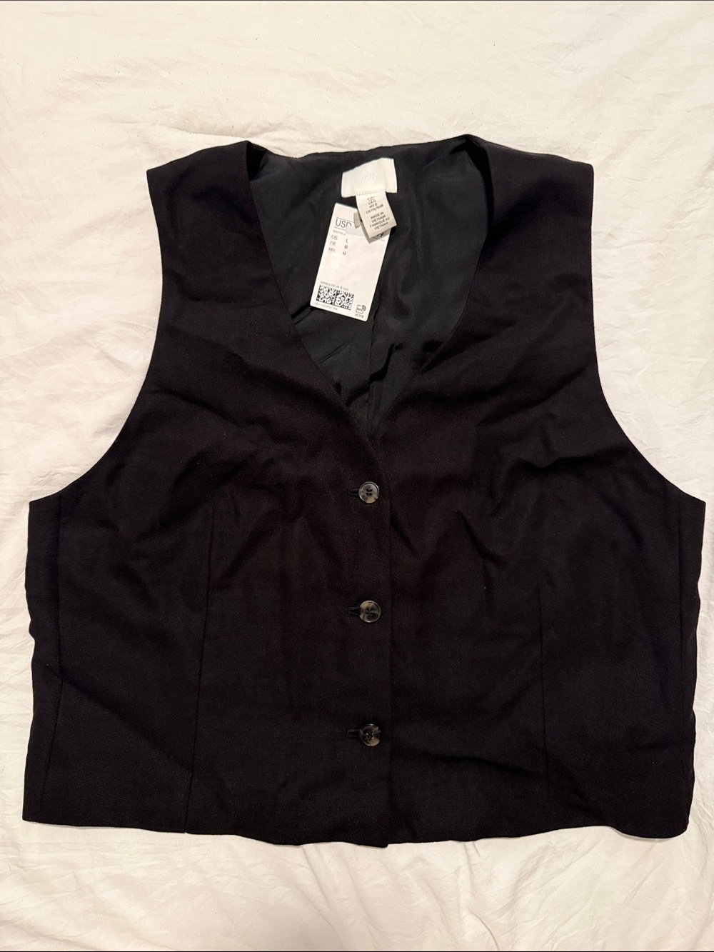 Women's Black Button-Front Vest